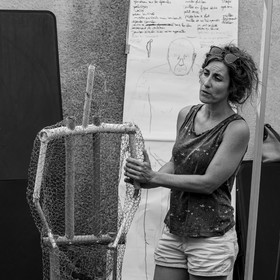 Conception et fabrication de Marcel Joli Coeur l'homme de l'Ouort, avec Barbara Fougnon, artiste plasticienne, dans le cadre de son projet de forêt d'hommes