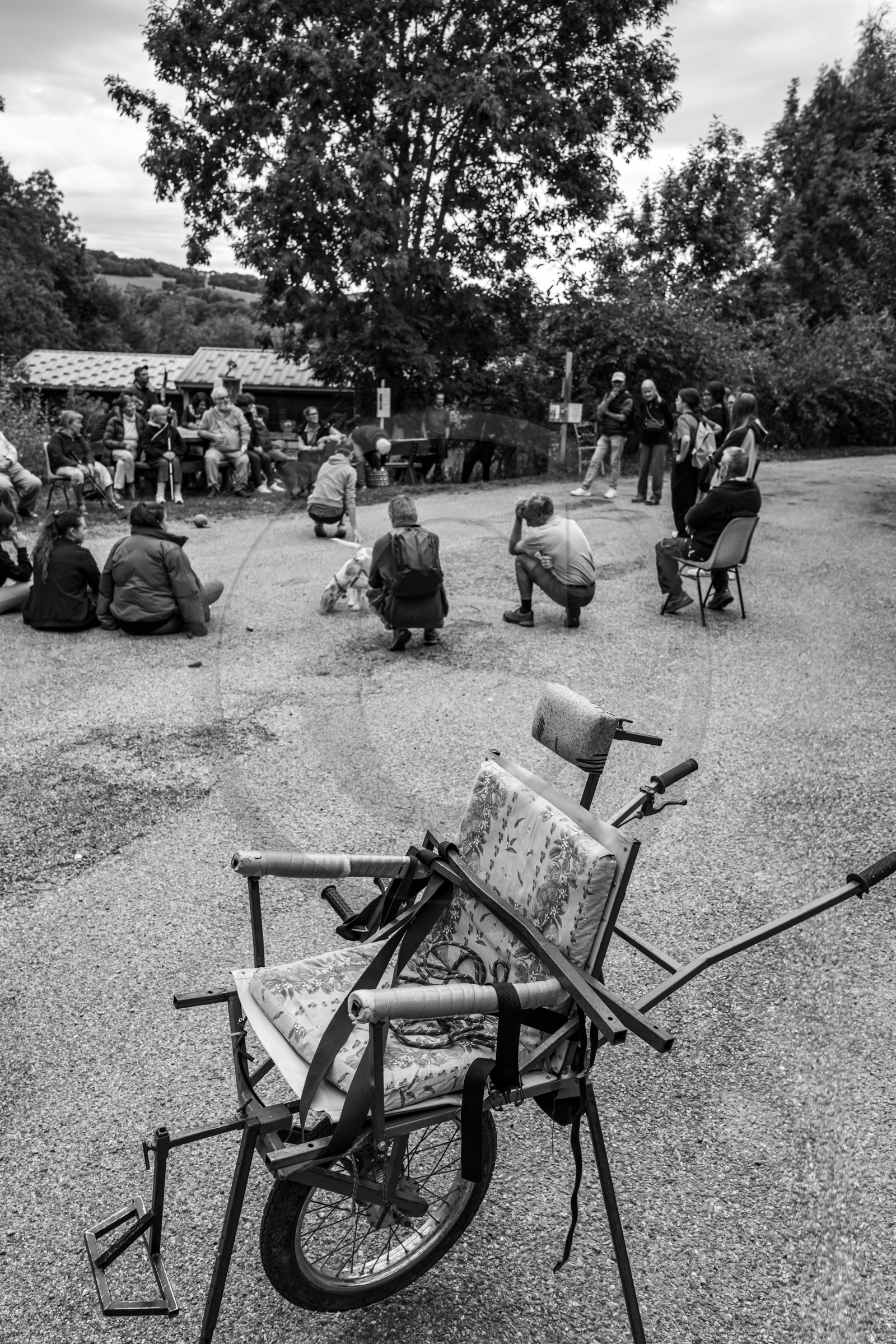 25 septembre 2024 : Promenade en joelette avec Bruno, accompagnateur en montagne et des élèves du lycée Sévigné de Gap