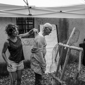 Conception et fabrication de Marcel Joli Coeur l'homme de l'Ouort, avec Barbara Fougnon, artiste plasticienne, dans le cadre de son projet de forêt d'hommes