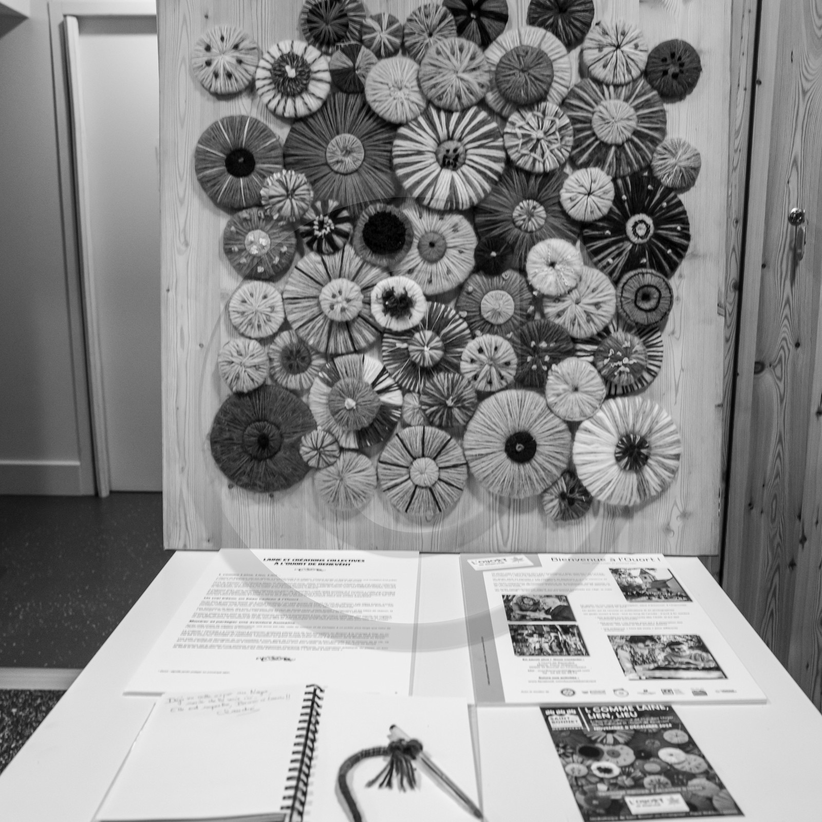 Vernissage de l'exposition L comme laine, lien, lieu à la médiathèque de St-Bonnet-en-Champsaur