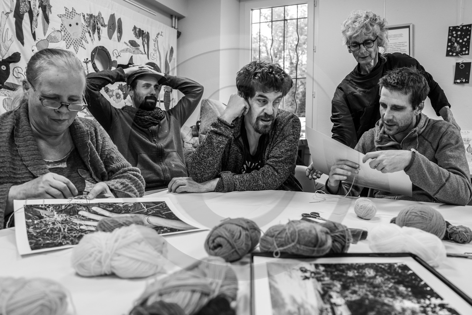 Broderies sur les photographies de Denis Lebioda, jeux, panneaux mon livre préféré, voyage en amérique latine de Claudine et Denis Meyer