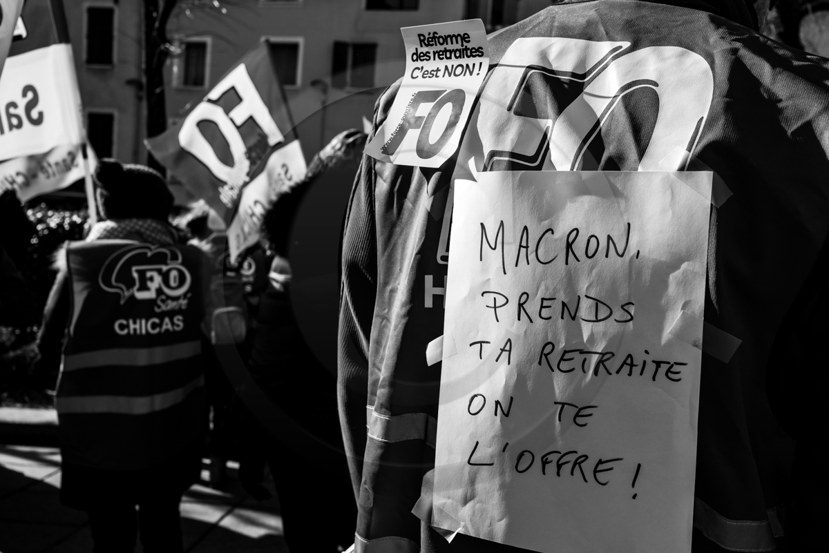 31 janvier 2023 : Manifestation contre la réforme des retraites. Plus de 4000 personnes dans les rues de Gap (Hautes-Alpes).