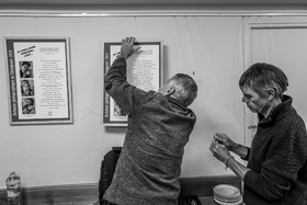 Broderies sur les photographies de Denis Lebioda, jeux, panneaux mon livre préféré, voyage en amérique latine de Claudine et Denis Meyer
