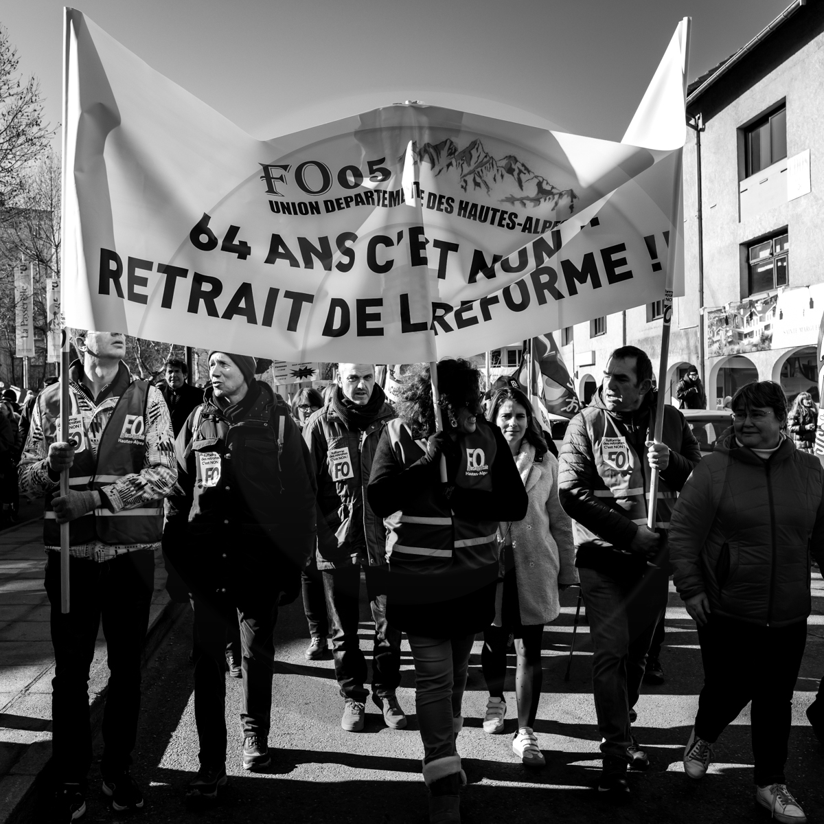 31 janvier 2023 : Manifestation contre la réforme des retraites. Plus de 4000 personnes dans les rues de Gap (Hautes-Alpes). 31 janvier 2023 : Manifestation contre la réforme des retraites. Plus de 4000 personnes dans les rues de Gap (Hautes-Alpes).