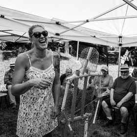 Conception et fabrication de Marcel Joli Coeur l'homme de l'Ouort, avec Barbara Fougnon, artiste plasticienne, dans le cadre de son projet de forêt d'hommes