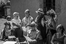 21 aout 2024 : Réalisation de Marcel Joli Coeur, l'homme de l'Ouort avec Barbara Fougnon, artiste plasticienne, et un anniversaire en chansons.