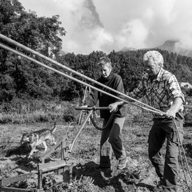 La récolte des pommes de terre avec un cheval