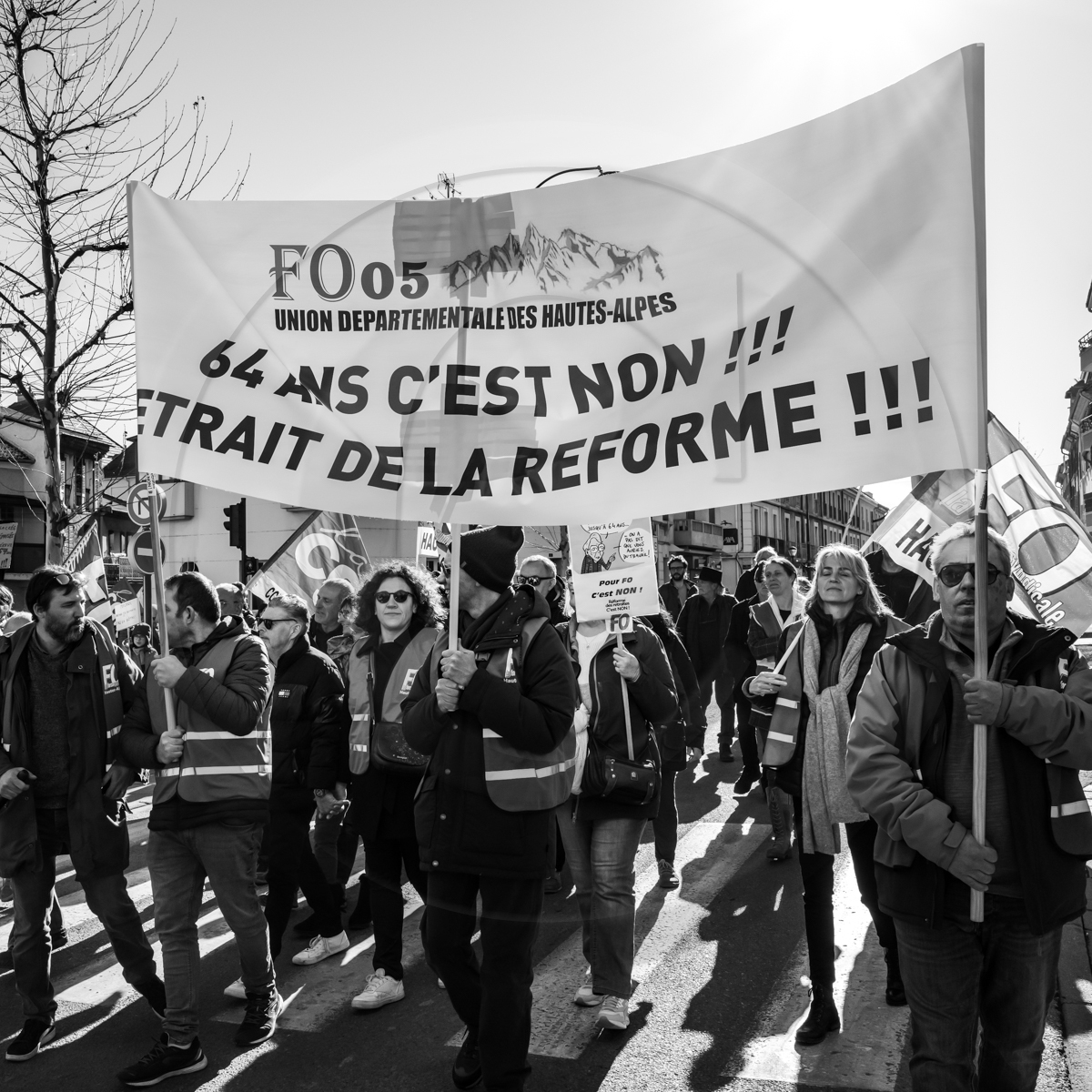11 février 2023 : Manifestation contre la réforme des retraites à Gap (Hautes-Alpes)