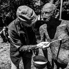 21 aout 2024 : Réalisation de Marcel Joli Coeur, l'homme de l'Ouort avec Barbara Fougnon, artiste plasticienne, et un anniversaire en chansons.