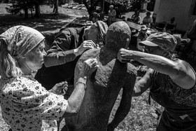 21 aout 2024 : Réalisation de Marcel Joli Coeur, l'homme de l'Ouort avec Barbara Fougnon, artiste plasticienne, et un anniversaire en chansons.