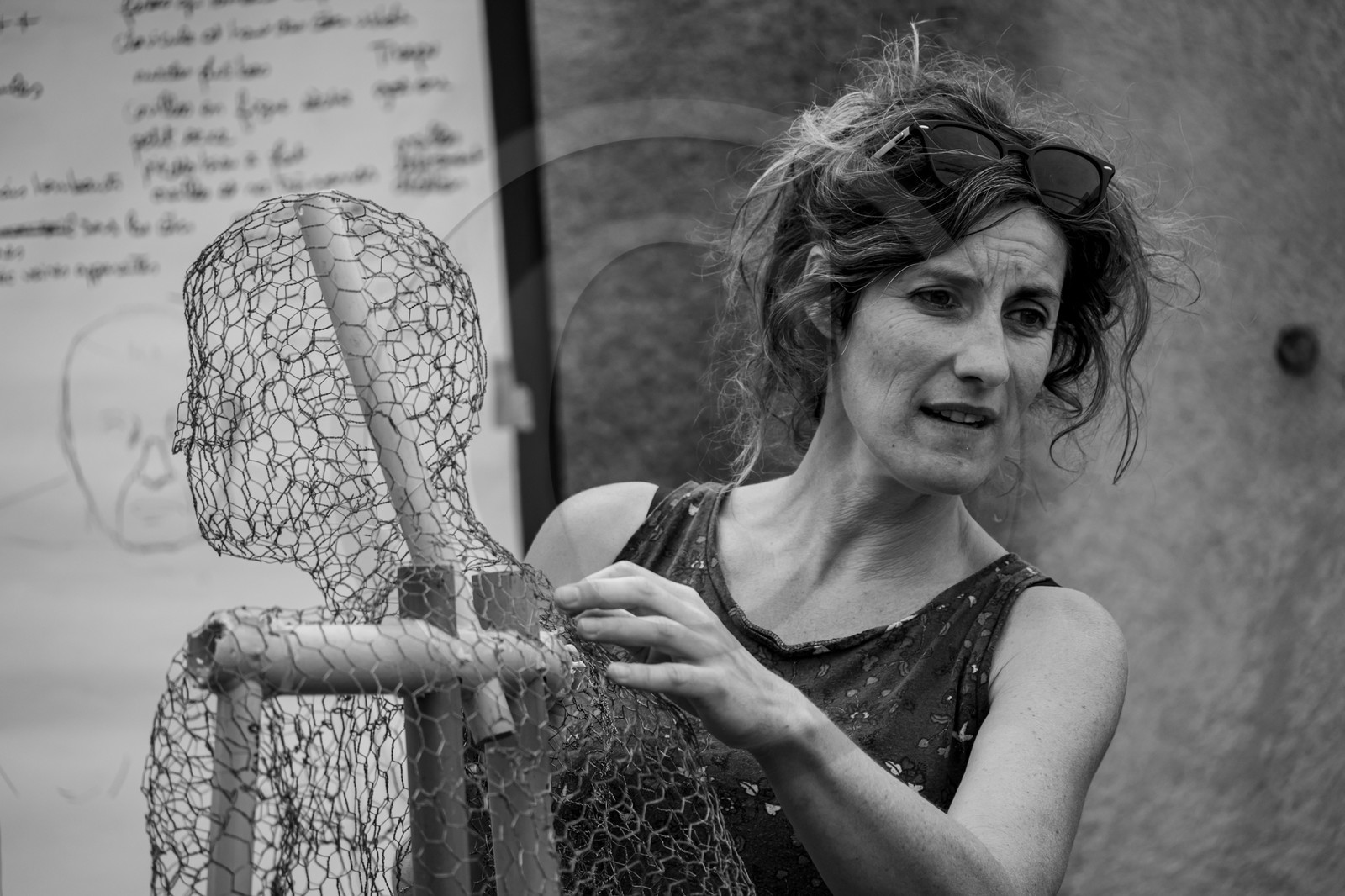 Conception et fabrication de Marcel Joli Coeur l'homme de l'Ouort, avec Barbara Fougnon, artiste plasticienne, dans le cadre de son projet de forêt d'hommes