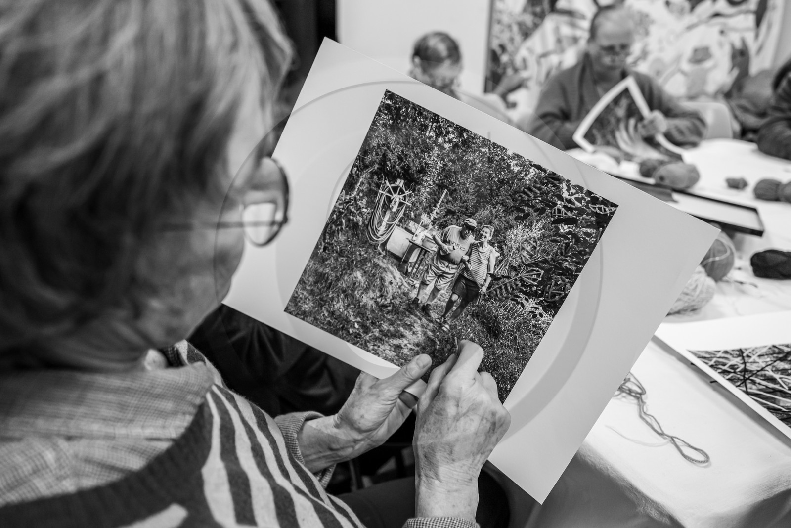 Broderies sur les photographies de Denis Lebioda, jeux, panneaux mon livre préféré, voyage en amérique latine de Claudine et Denis Meyer